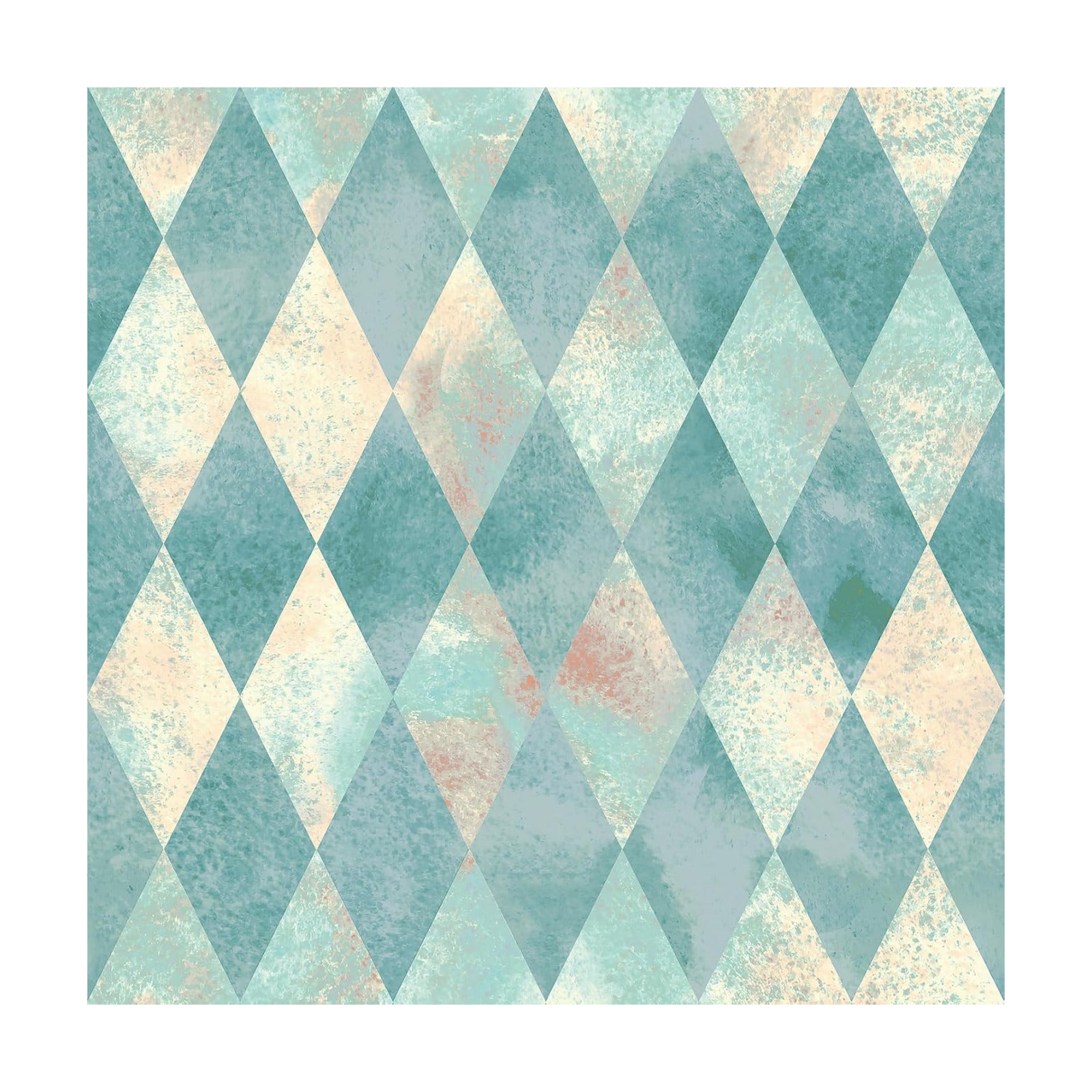 Diamond Checkered Wallpaper Peel and Stick Retro Geometric Boho / 17.5 x 80 / Diamond Checker / Blue