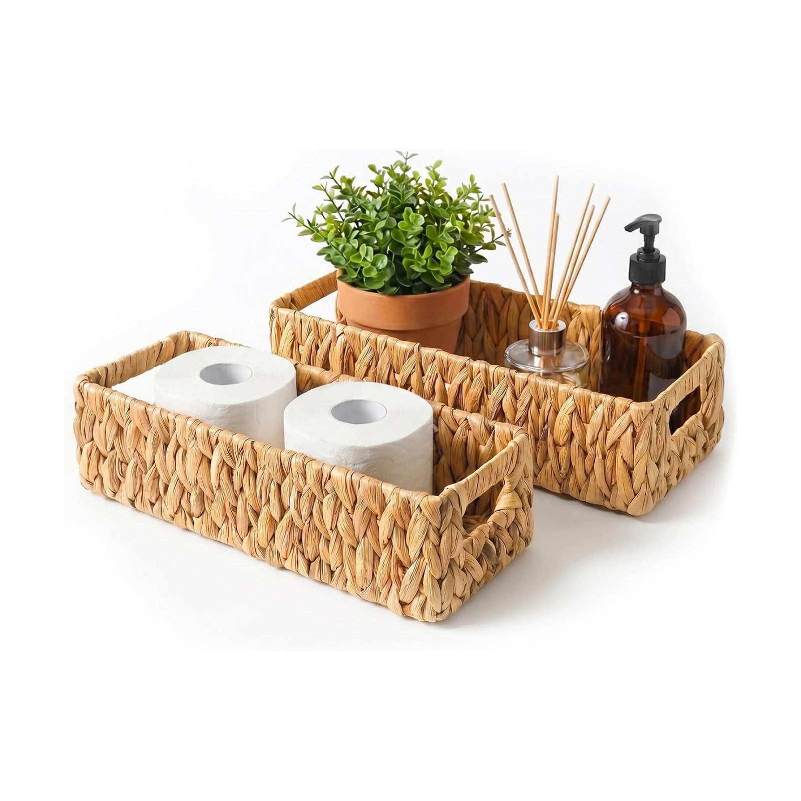Wicker Small Basket Woven Long