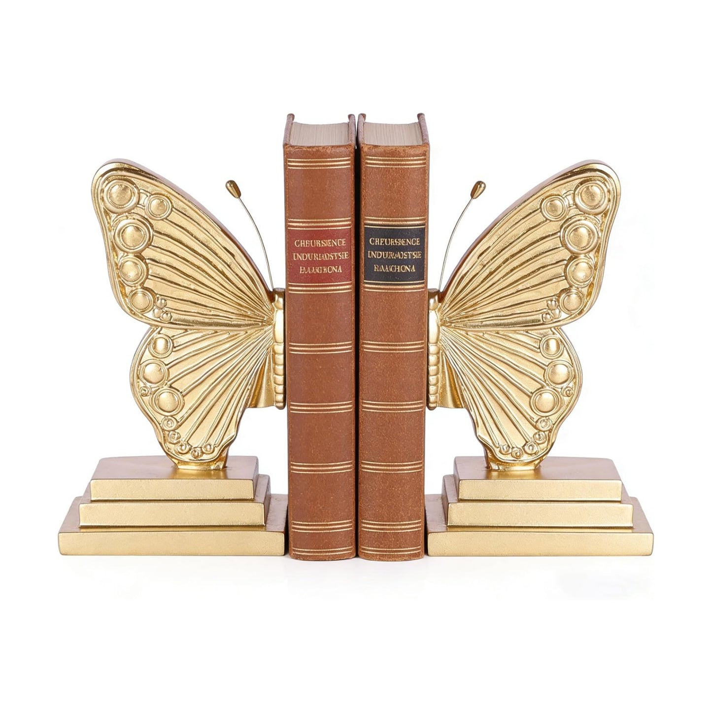 Vintage Butterfly Bookends / Gold