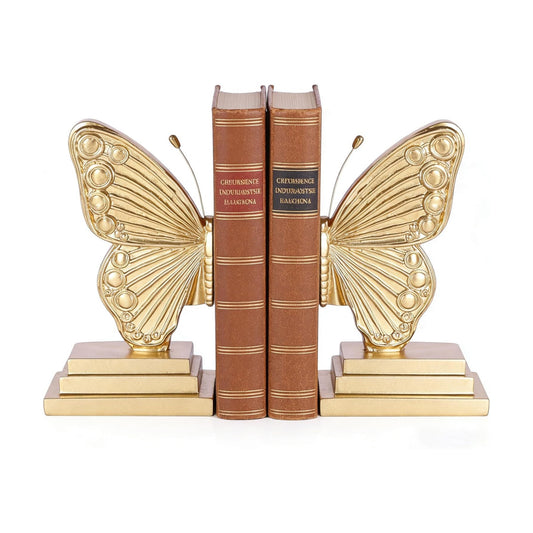 Vintage Butterfly Bookends / Gold