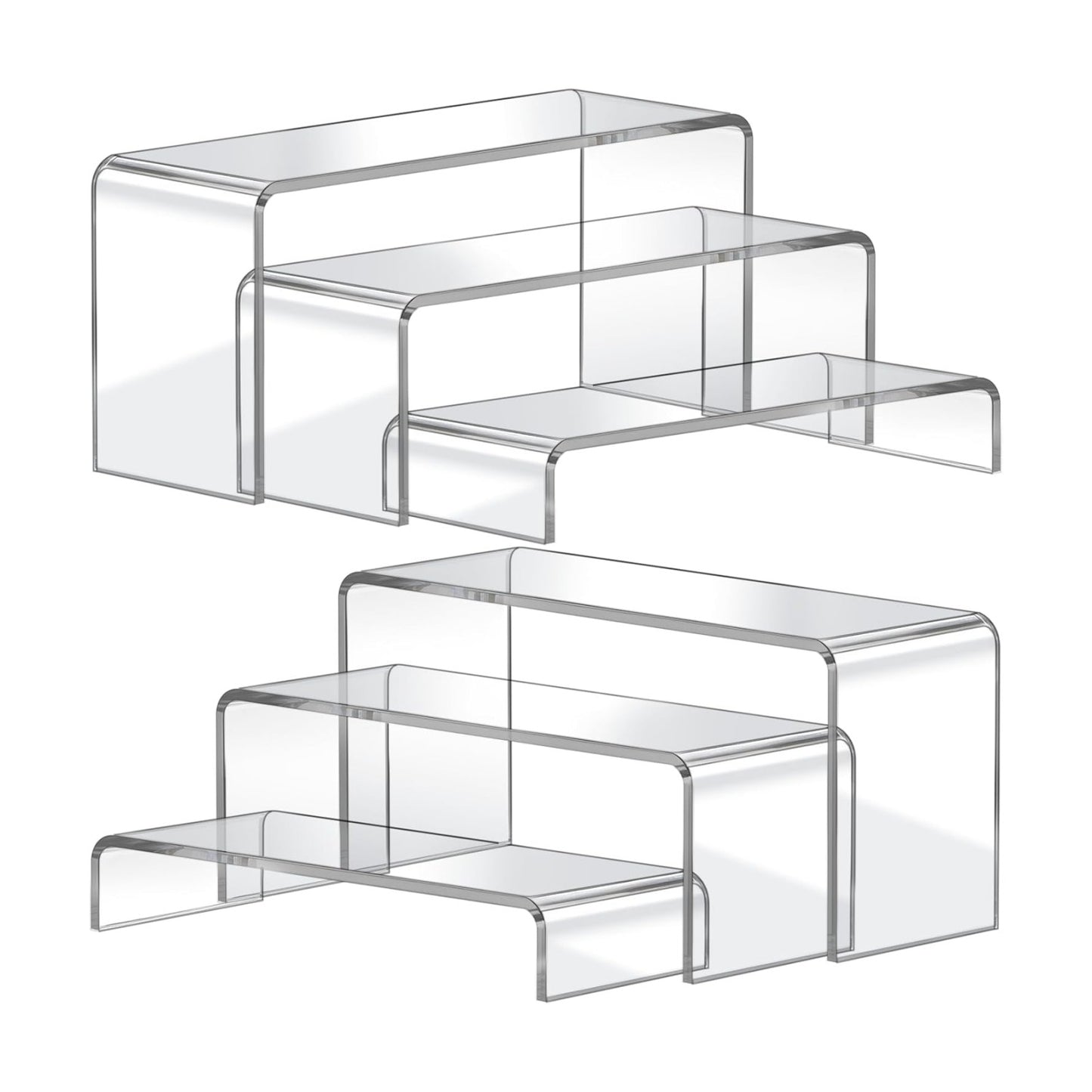 Display Stand Shelf for Figure / Clear / Set of 6