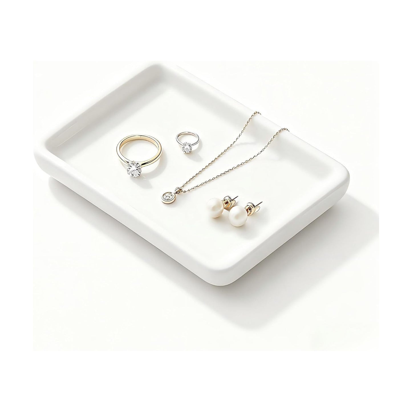 Modern Vanity Decor & Organizer / White / Set of 2