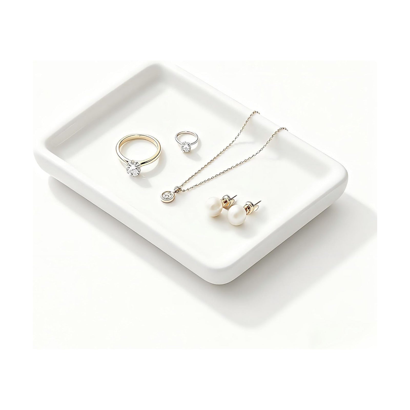 Modern Vanity Decor & Organizer / White / Set of 2