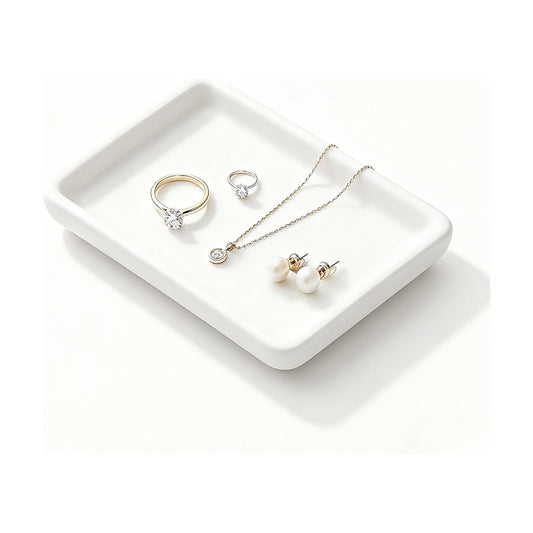 Modern Vanity Decor & Organizer / White / Set of 2