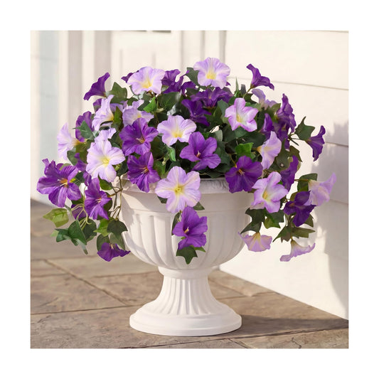 Artificial Hanging Flowers / Purple White / Only / Set of 3