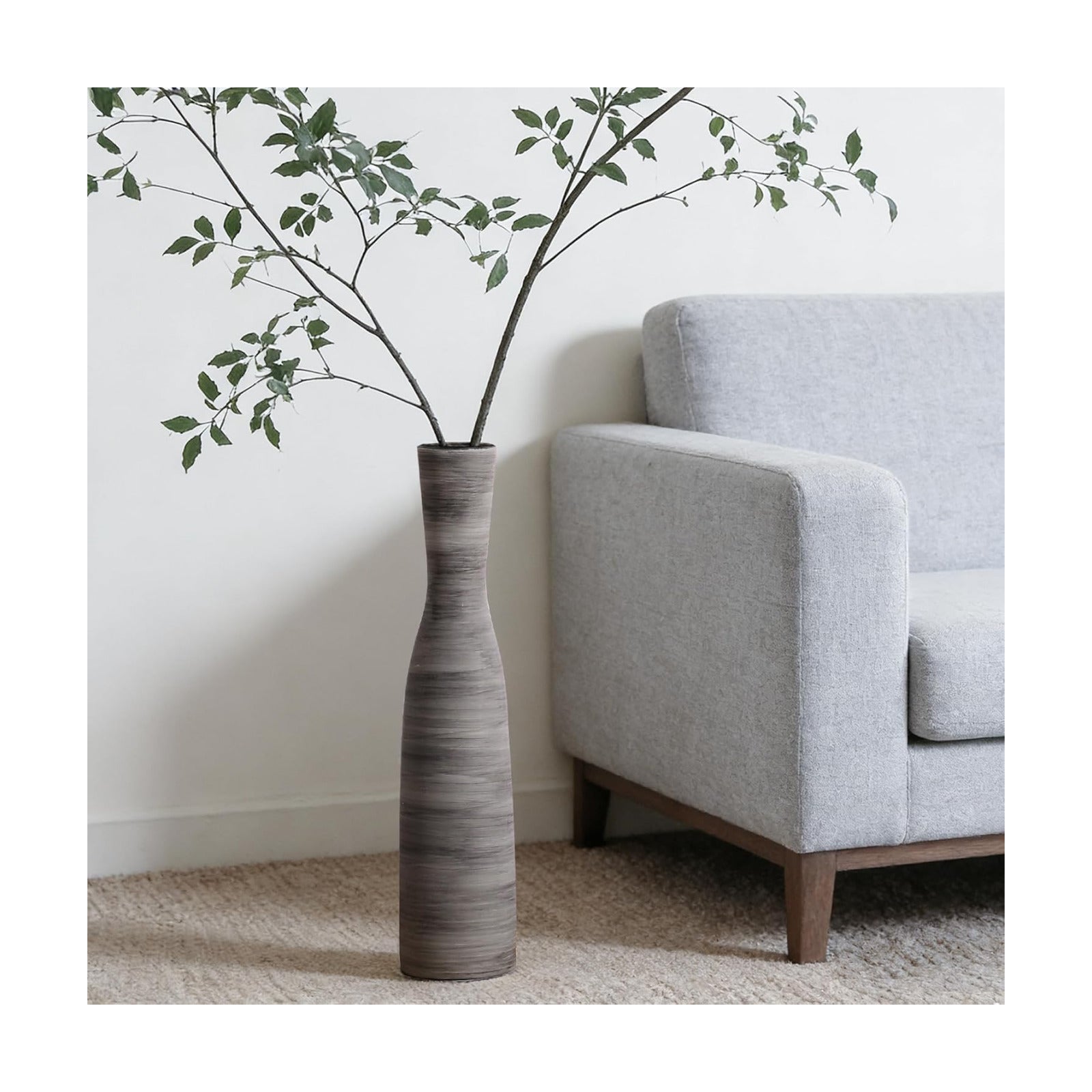 Grey Modern Decorative Ceramic Vase / Bow-black-20