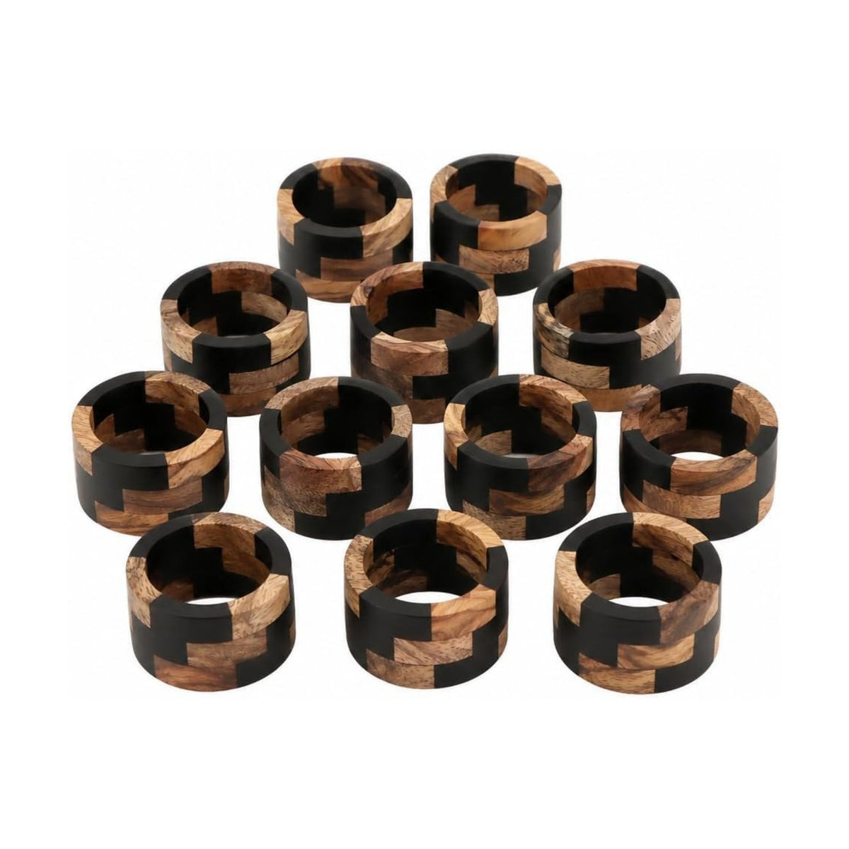 Wooden Napkin Rings - Set of 12 Wood Napkin Holders for Modern Tabletop Decor, Perfect for Weddings, Parties, Special
