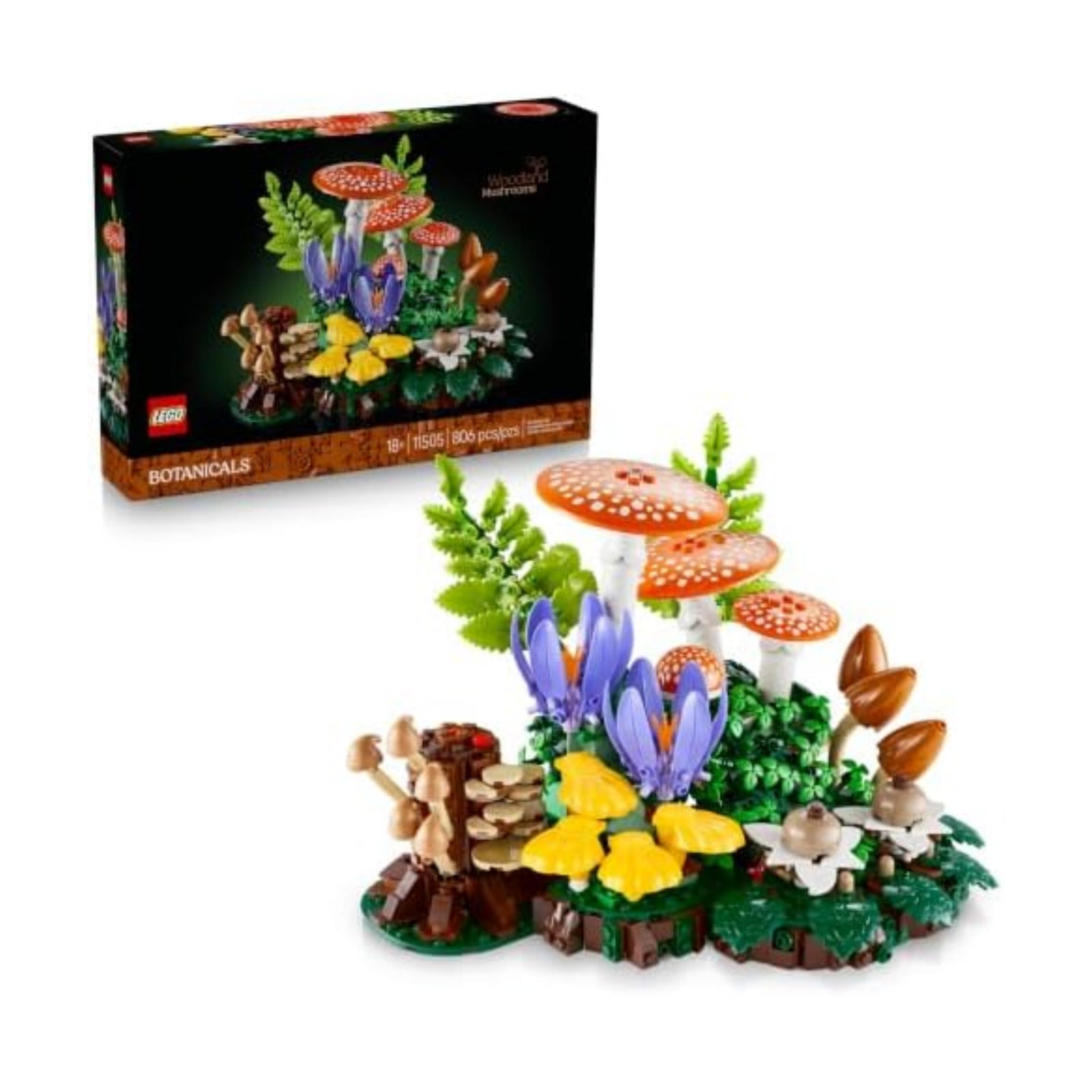 LEGO Botanicals Woodland Mushrooms - Building Set for Adults, Ages 18+ - Mushroom Decor for Home Office or Desk - Gifts