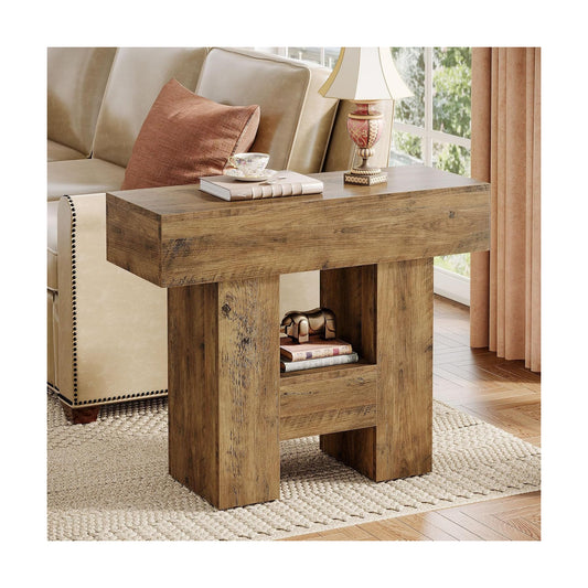 Rustic Wooden Sofa Side / Rustic Brown