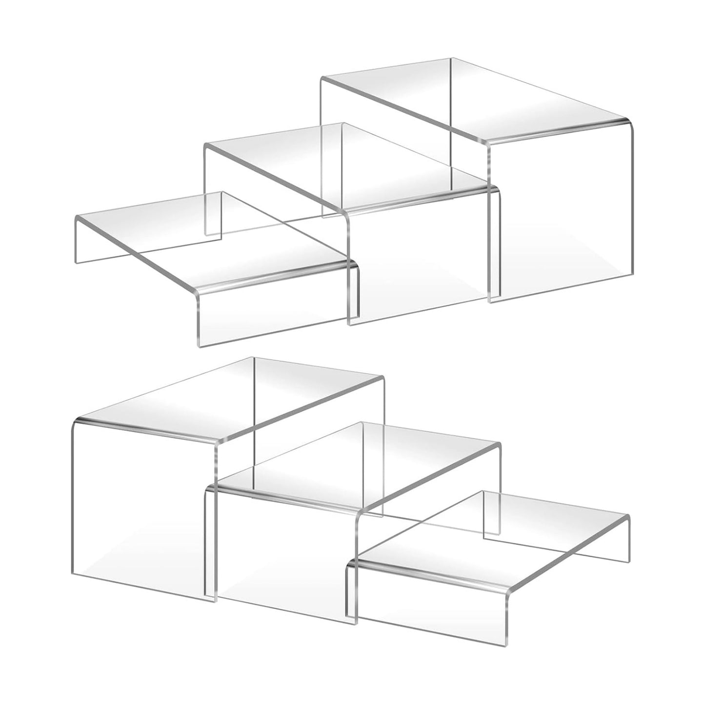acrylic risers display stands / Small Size / Clear / Set of 6
