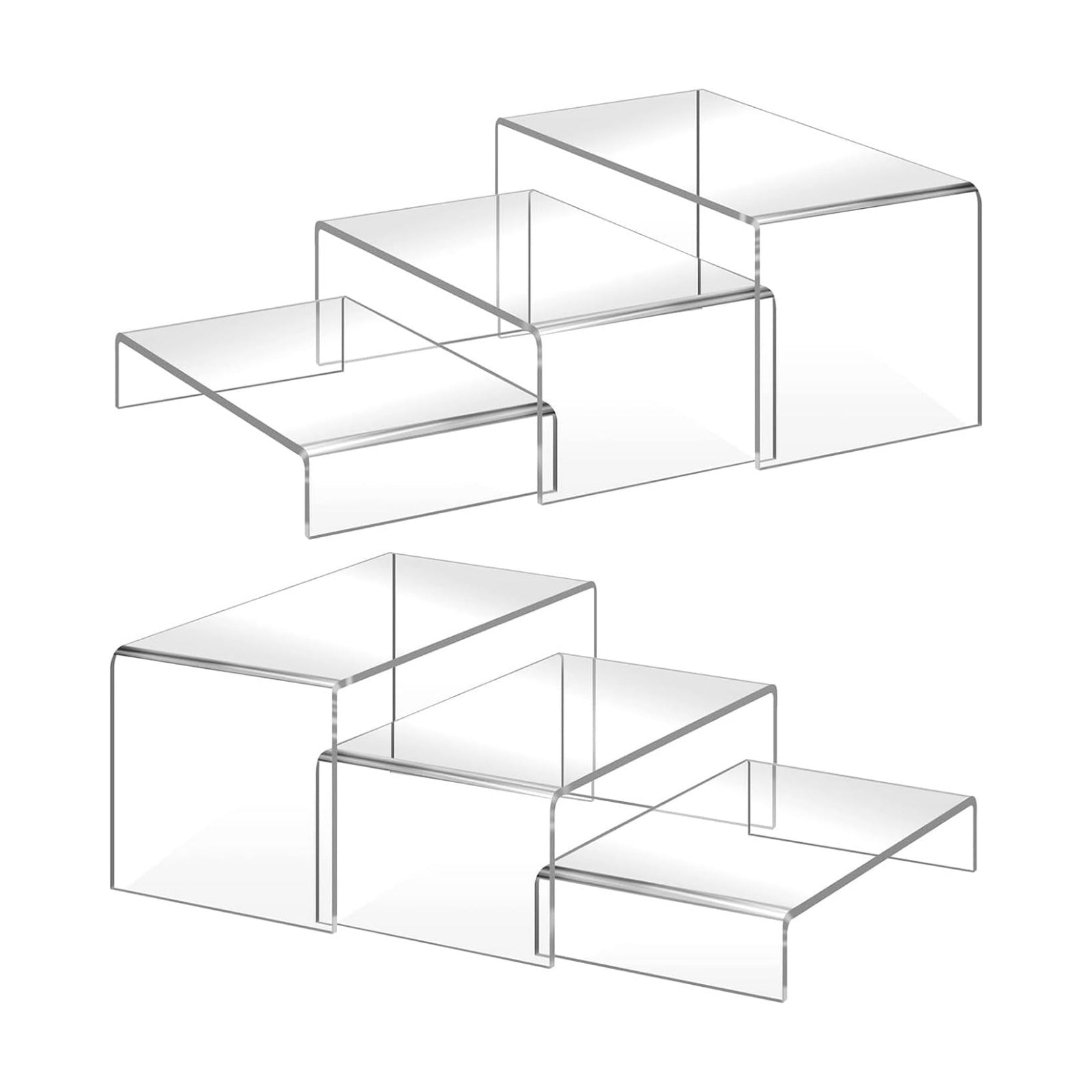 acrylic risers display stands / Small Size / Clear / Set of 6