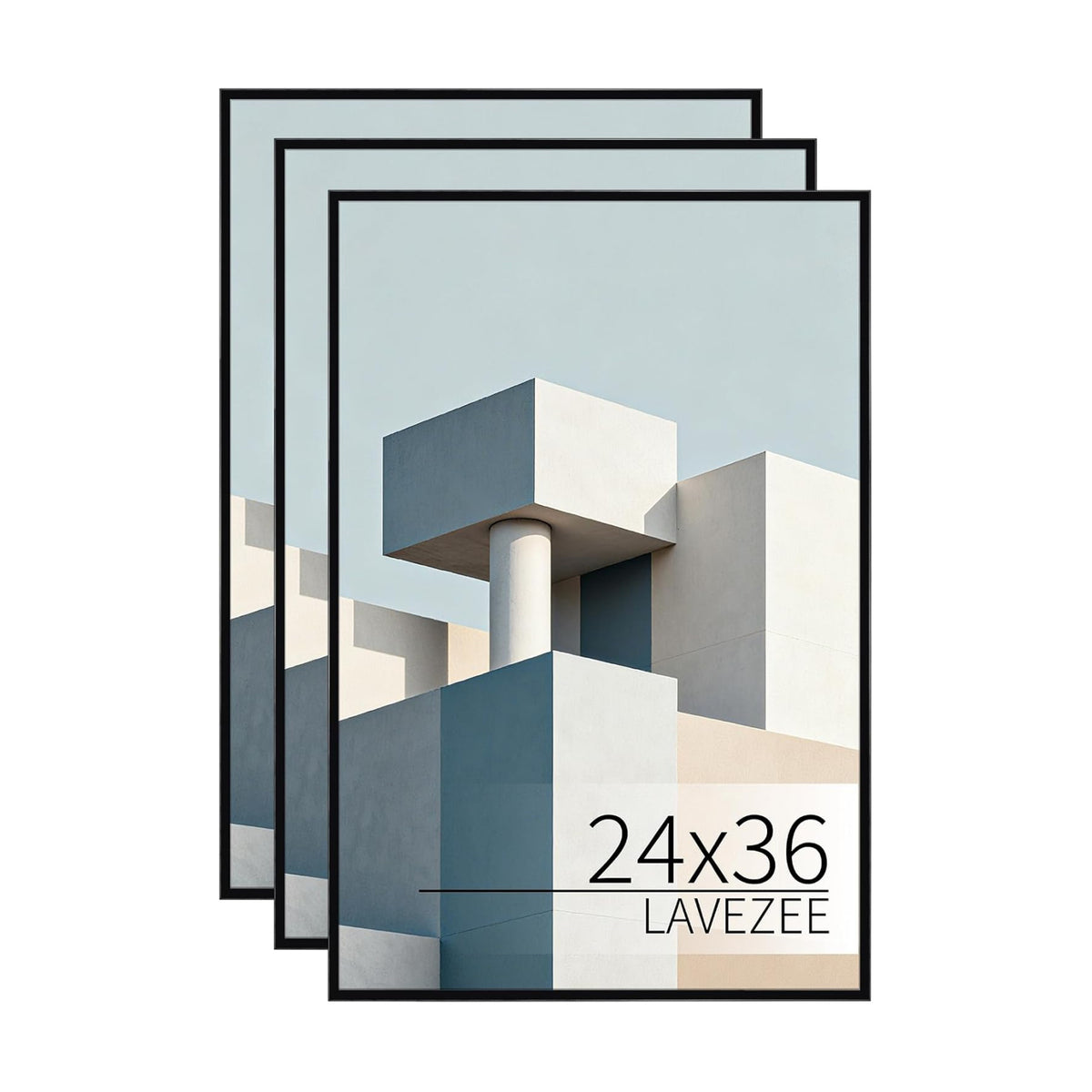 Lavezee 24x36 Poster Frame Black, Lightweight 24 x 36 Poster Frames for Wall Mounting, Display 24 by 36 Pictures