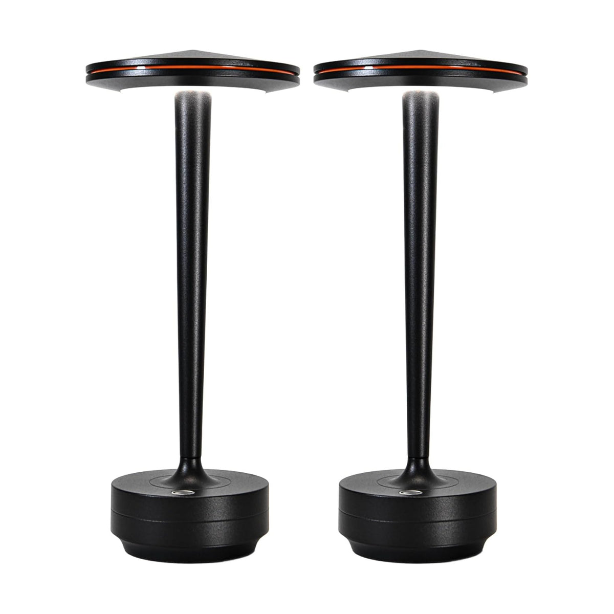 Cordless Rechargeable LED Table Lamp Set of 2 Black | Battery 6000mAh 3 Color Modes&Stepless Dimming Waterproof Metal
