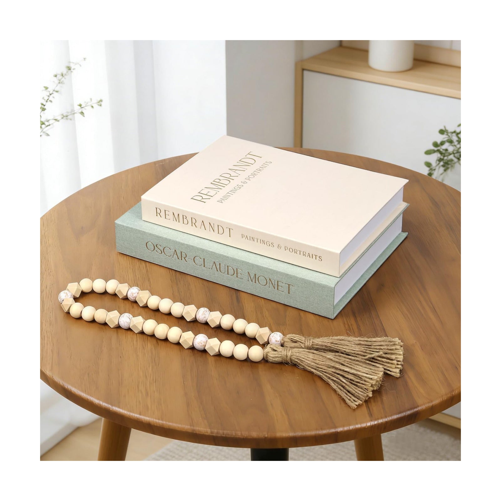 2 Linen Faux/Fake Books / Sage Green + Beige