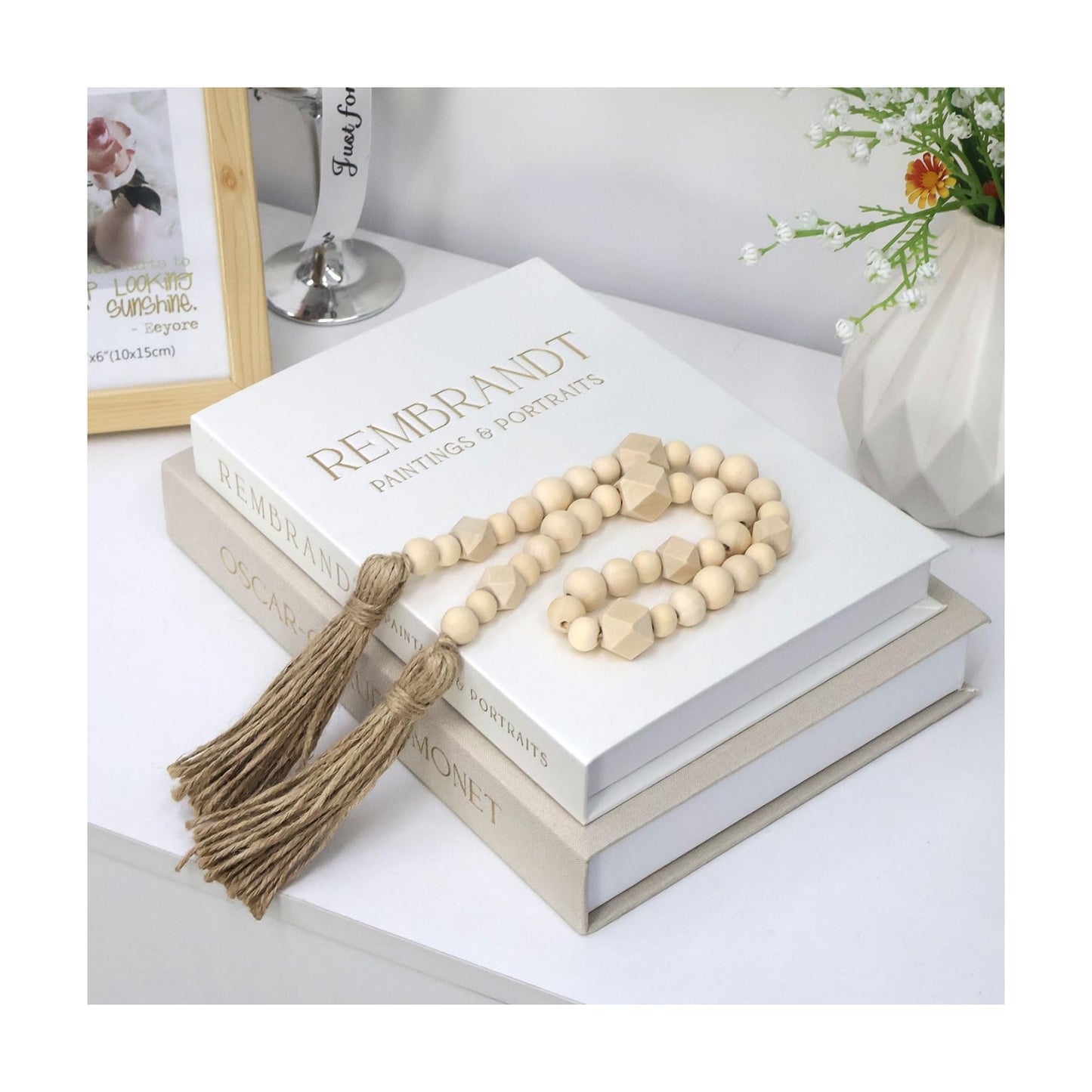 2 Linen Faux/Fake Books / Khaki + White