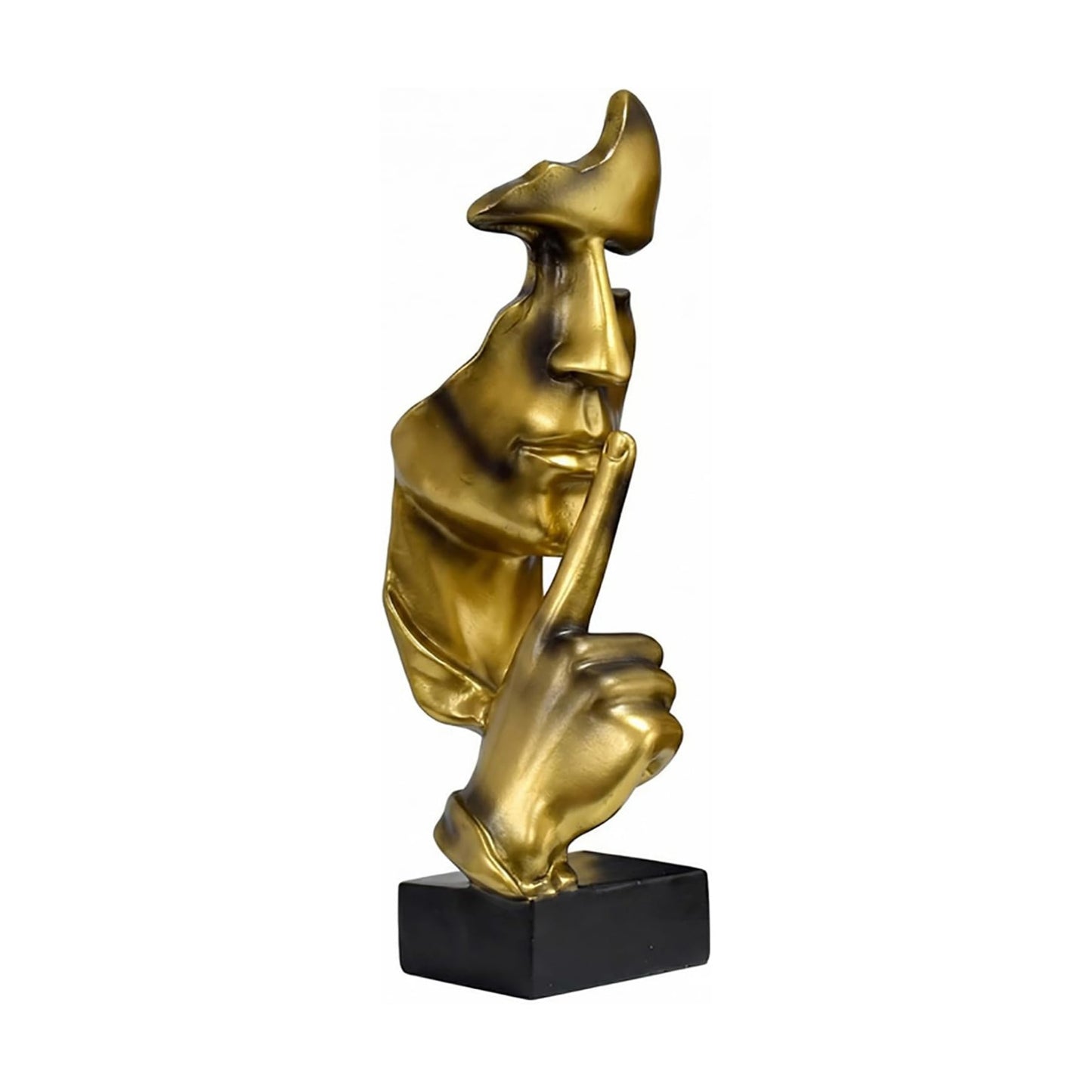 Abstract Face Statue / Golden Silence Figurine