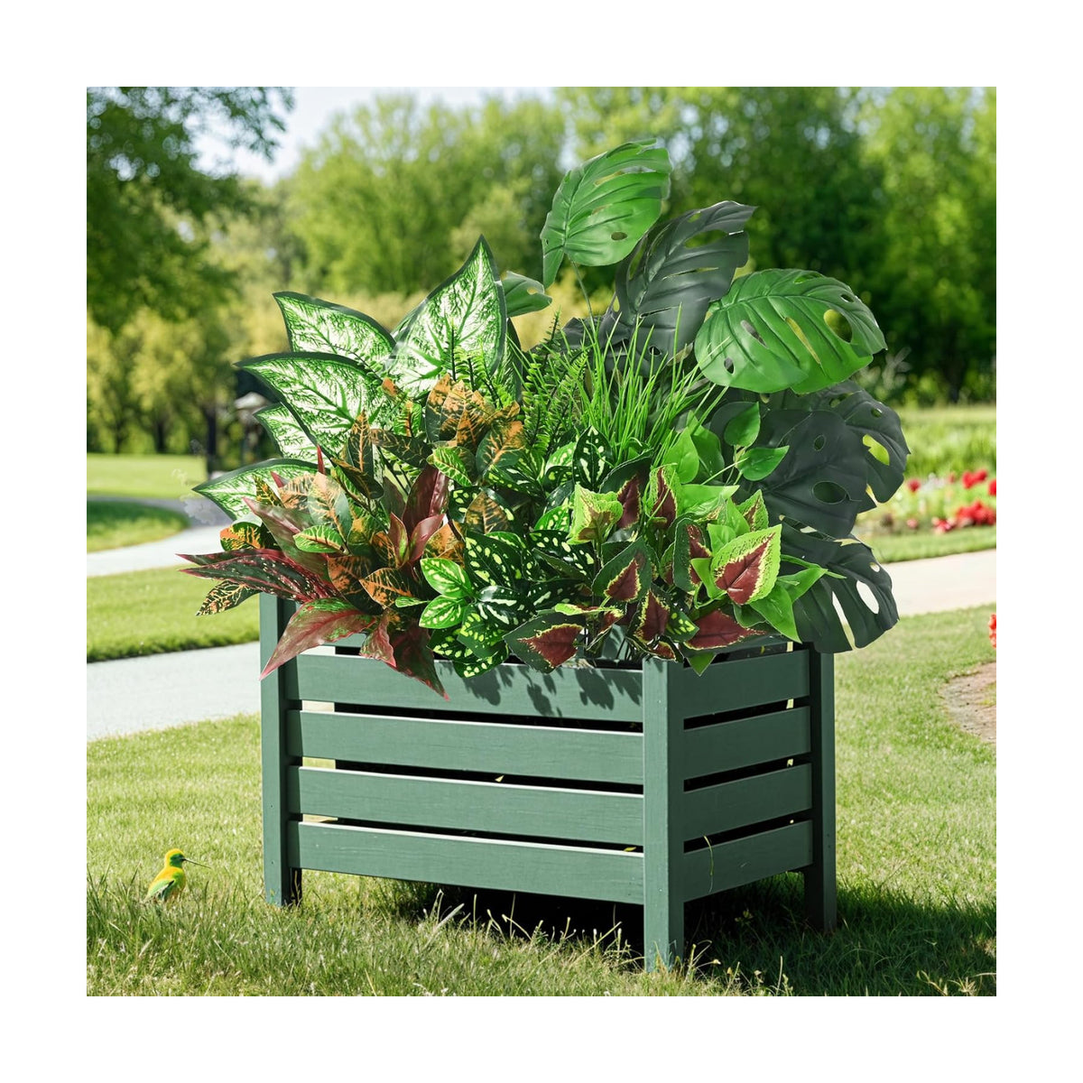 Faux Outdoor Plants, 10 Pcs UV Resistant Artificial Greenery Plants