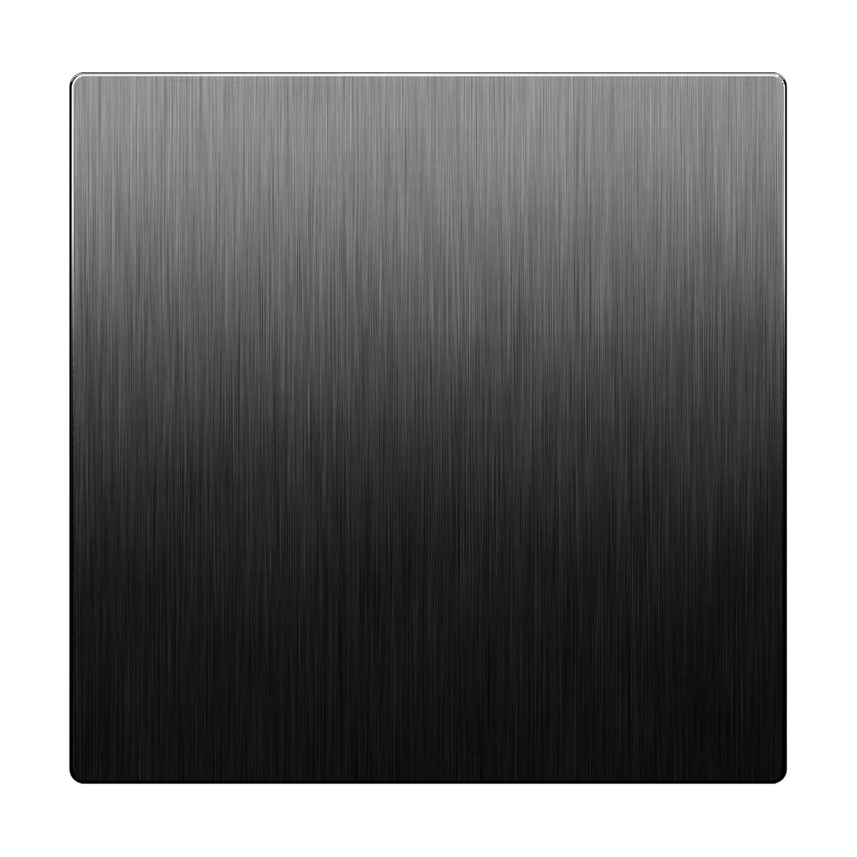LIDER Double Blank Screwless Metal-Surface Wall Plate, Stainless Steel | Mid-Size 2-Gang 4.88” X 4.92”, Temperature And
