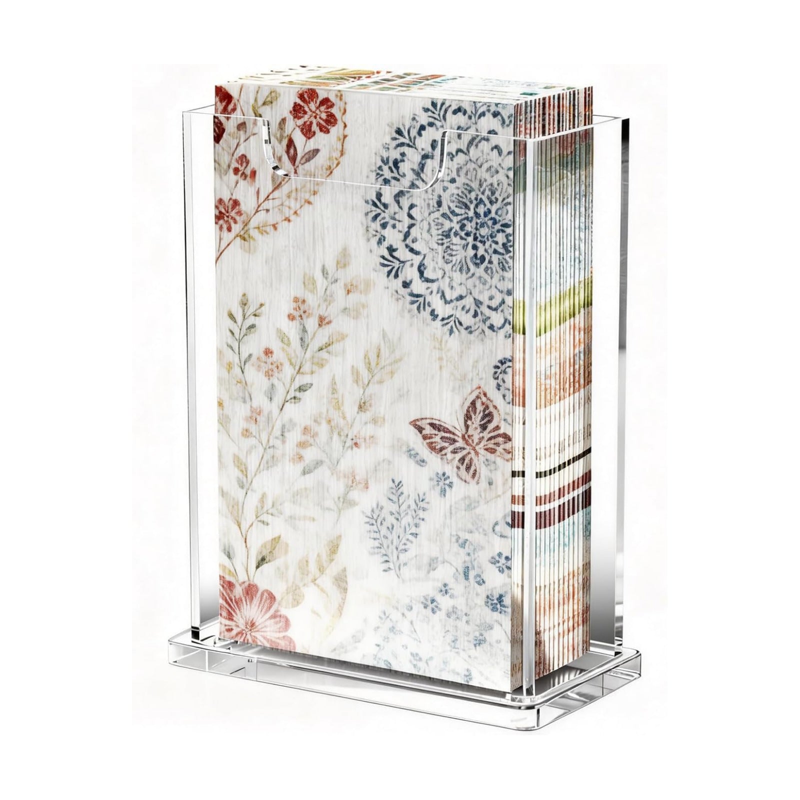Acrylic Napkin Holder Guest Towel Dispenser 4mm Thick / Vertical / Clear