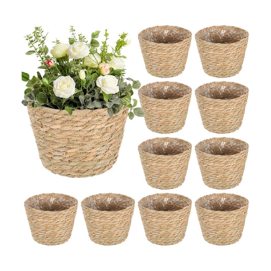 Wicker Flower Pots / Set of 10