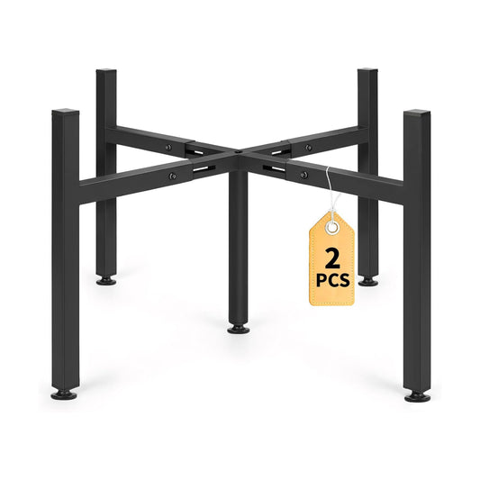 Plant Stand Indoor Outdoor, 2 Pack Adjustable Plant Stands Fit for 15–20-Inch Large Plants, Mid-Century Metal Planter