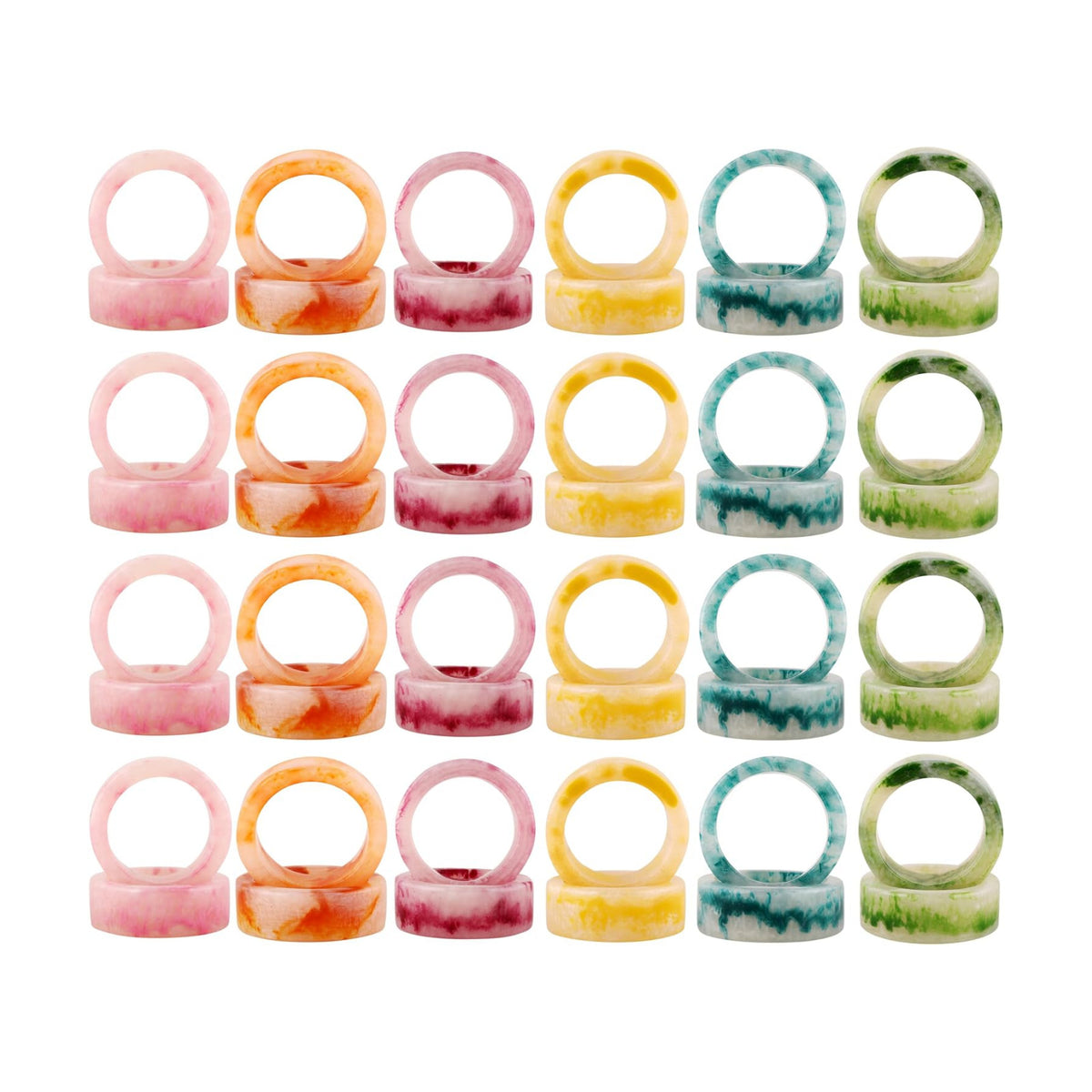 Unique Artisan Resin Napkin Rings Set of 48, Luxurious Modern Table Decor, High-End Designer Napkin Holders for