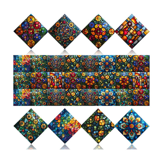 Waterproof Backsplash Wall Decals / Style D / 8 x 8 / Set of 24