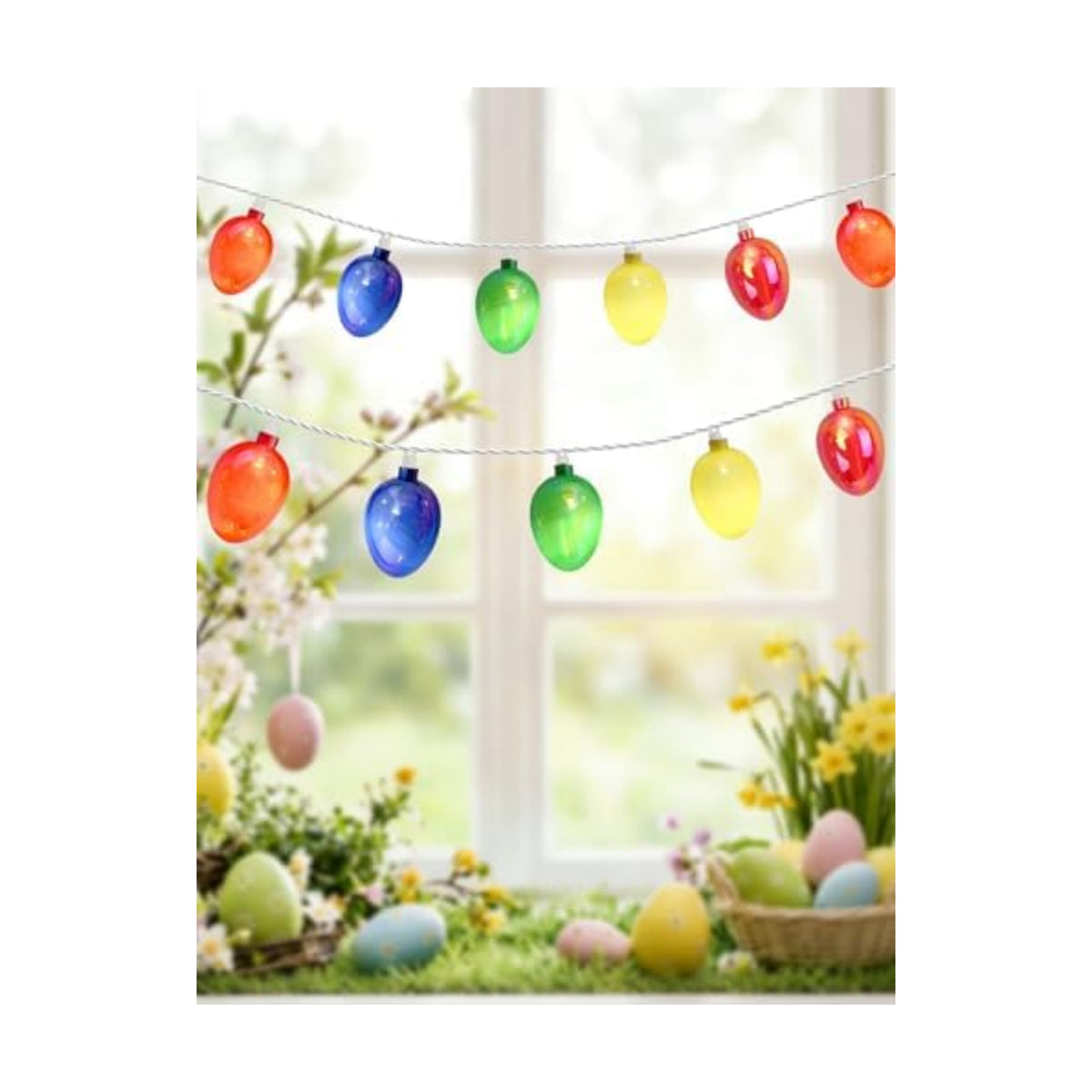 UL 12FT Connectable Easter Lights, 20 LED Electroplated Vintage Eggs