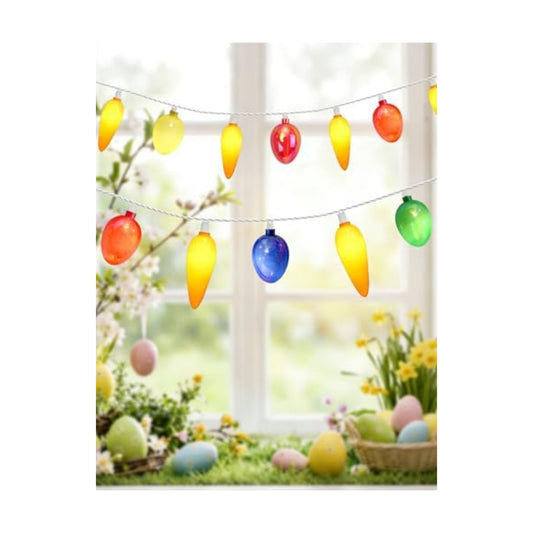 12Ft Connectable Easter String Lights, 20 LED Warm White Carrot