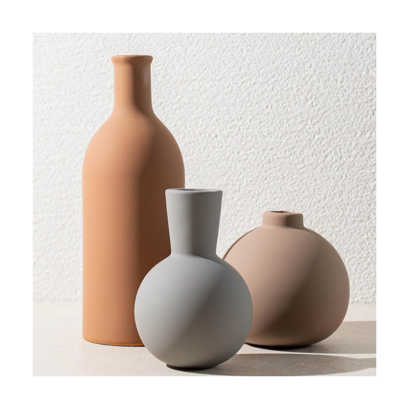 Ceramic Vase / Coffee Mix Set - Gray / Set of 3