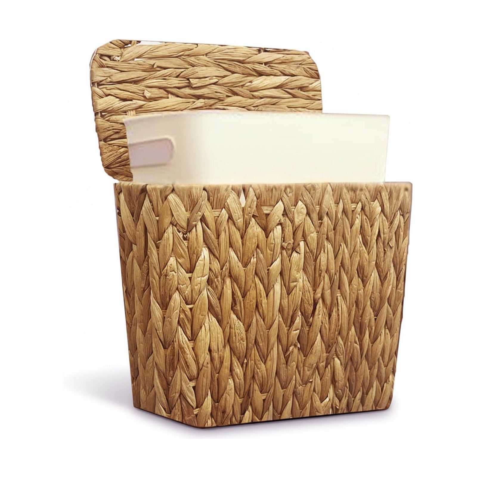 Boho Waste Basket / Wicker Trash Can Small Bathroom Trash Can