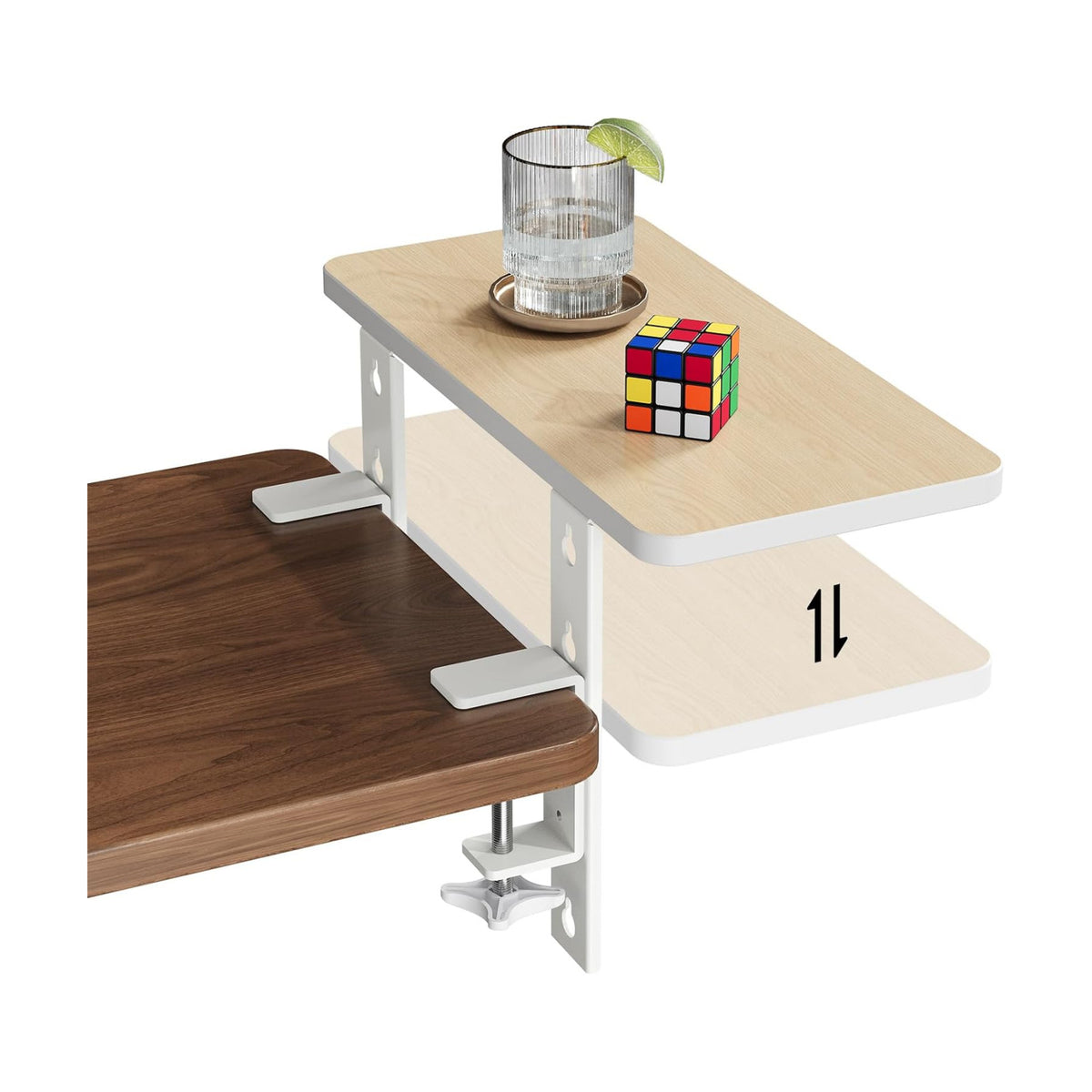 15.7"×7.5" Clamp-on Desk Extender, Monitor and Laptop Riser | Heavy-Duty Side/Top Desk Organizer Shelf, Adjustable