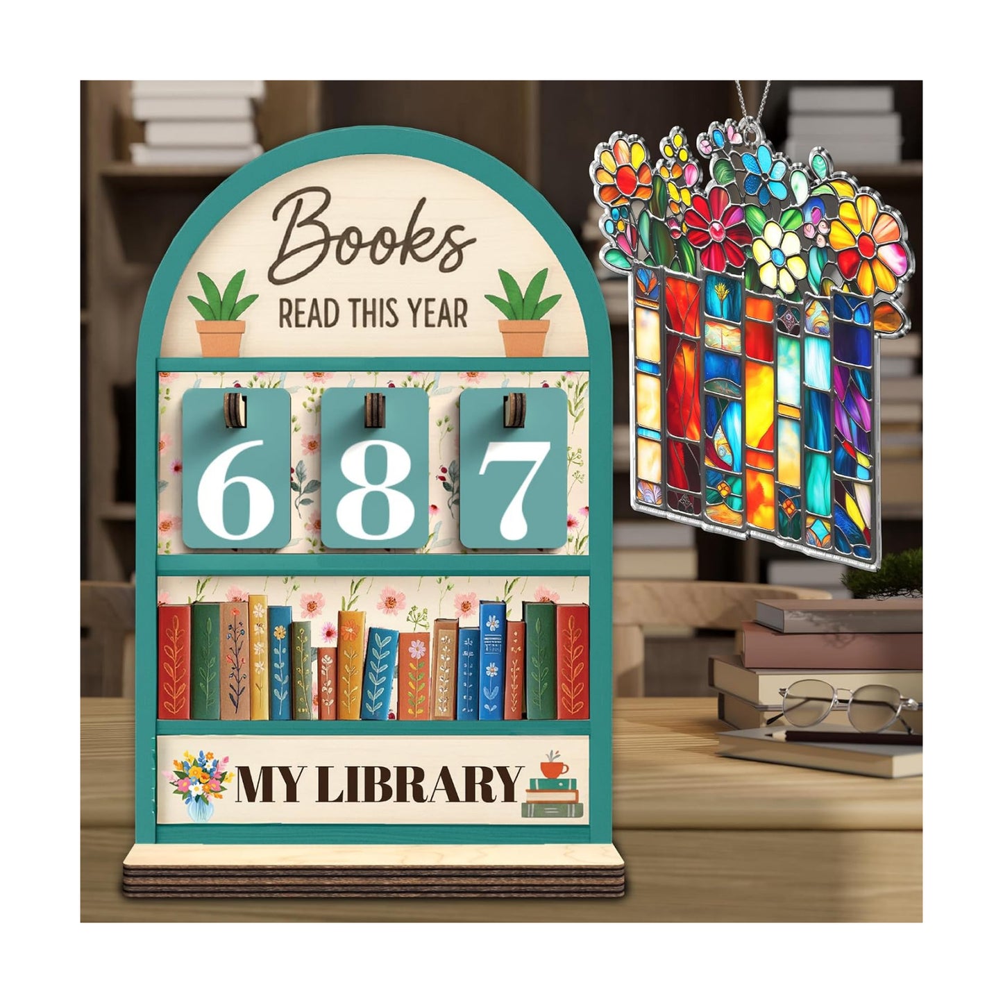 Book / Book Suncatcher Ornament / Book Tracker 1