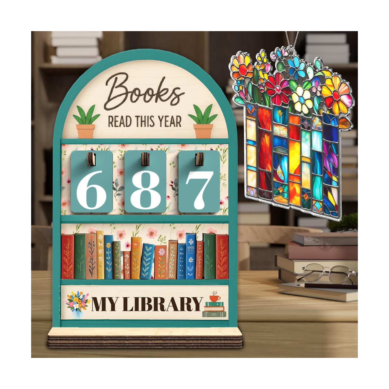 Book / Book Suncatcher Ornament / Book Tracker 1