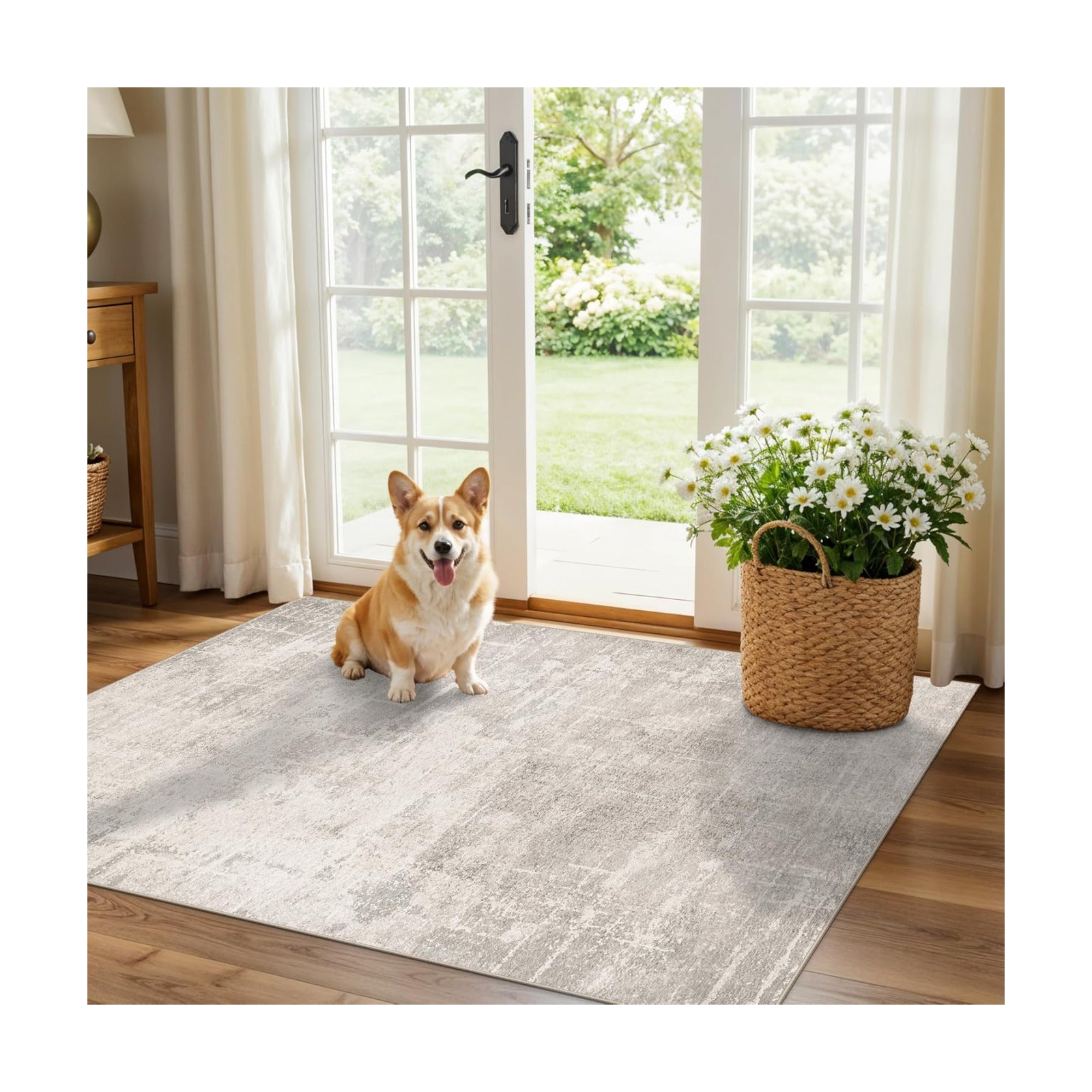 Washable 3x4 Kitchen Area Rugs: Abstract Stain-Resistant Sink Rug Non-Slip Durable Doormat Ultra Soft Bedroom Nursery