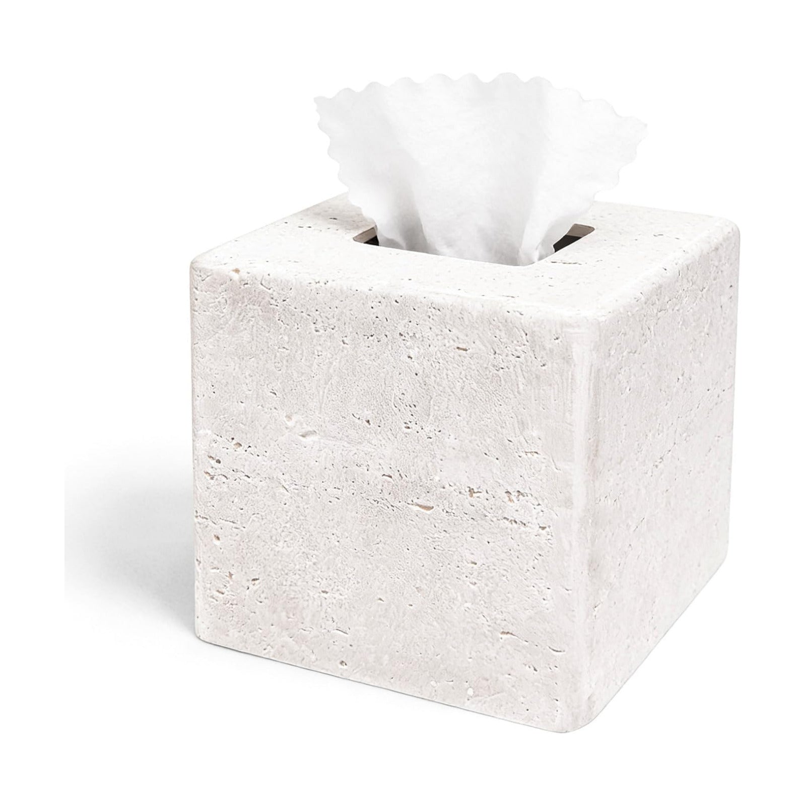 Resin Tissue Holder / Stone / White