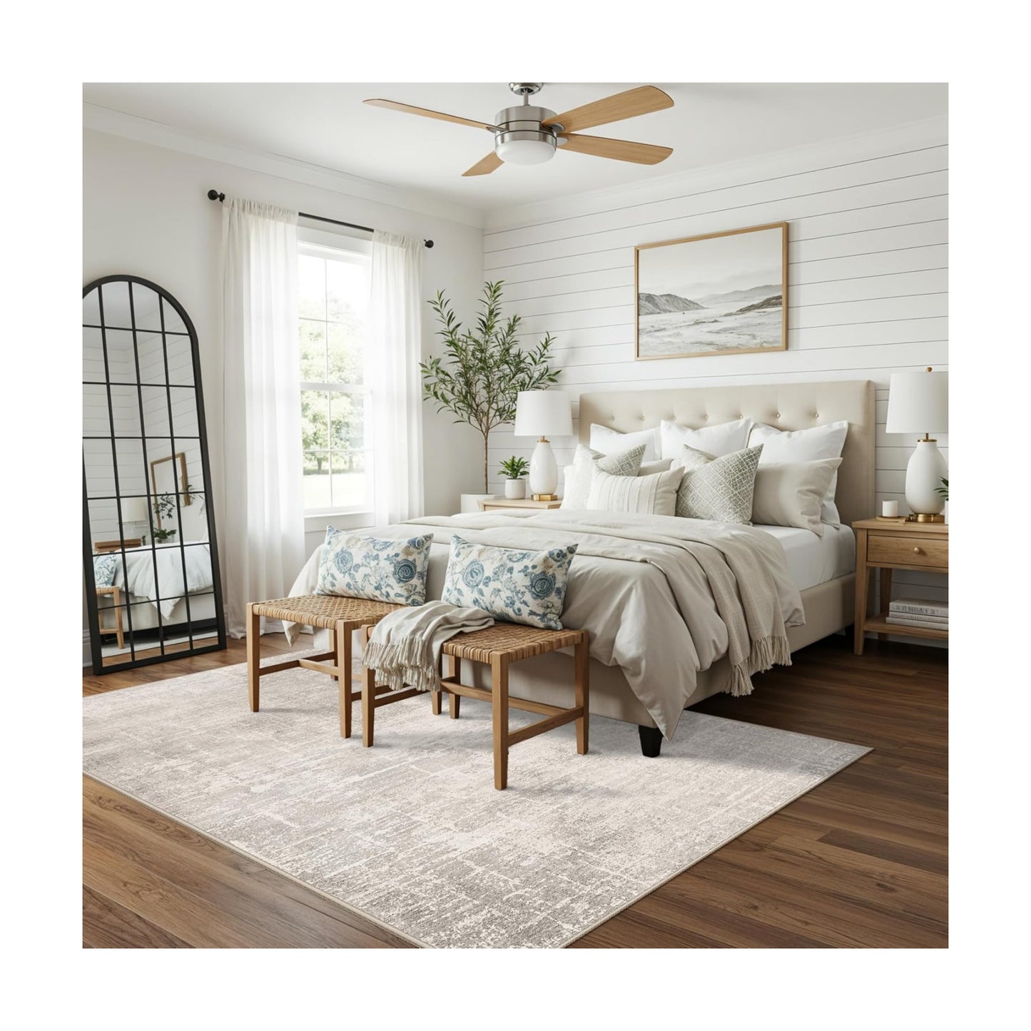 4x6 Living Room Area Rugs: Washable Abstract Non-Slip Small Carpet for Kitchen Bedroom Non-Shedding Floor Mat for Kids