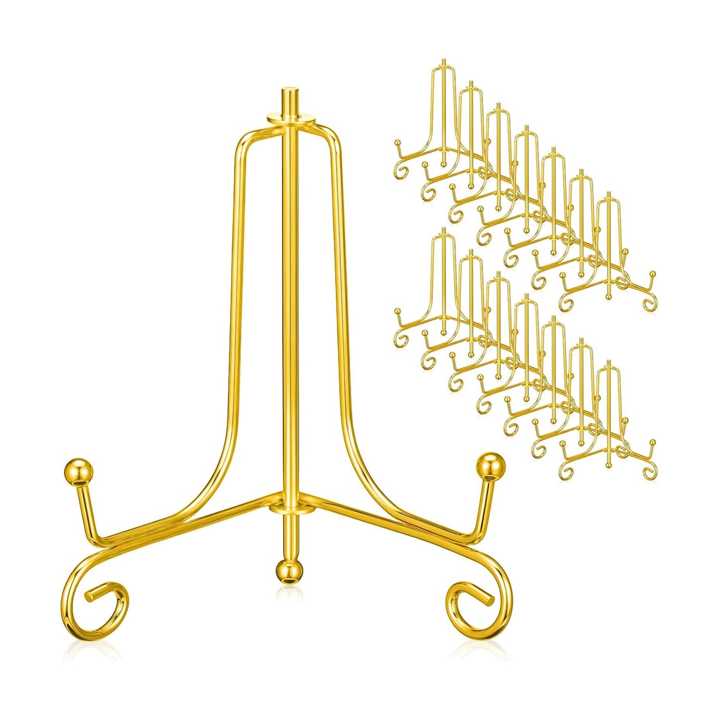 Plate Stands for Display / Gold / 4 Inch / Set of 15