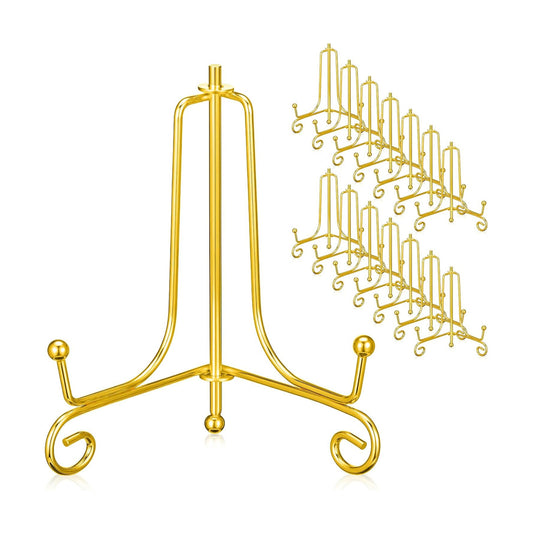 Plate Stands for Display / Gold / 4 Inch / Set of 15