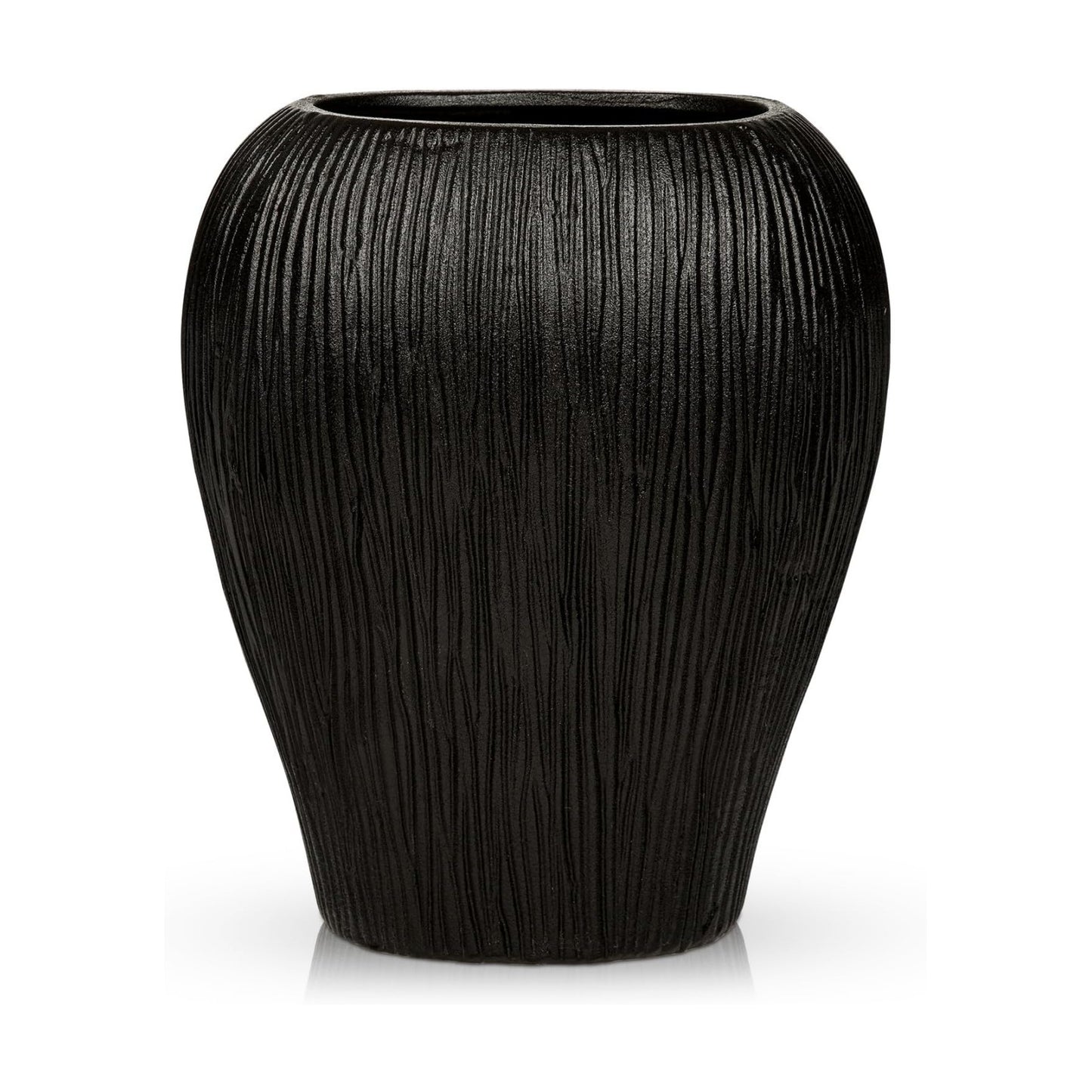 Slim Flat Ceramic Vase / Black / Set of 13
