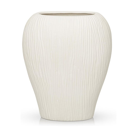 Slim Flat Ceramic Vase / White / Set of 13