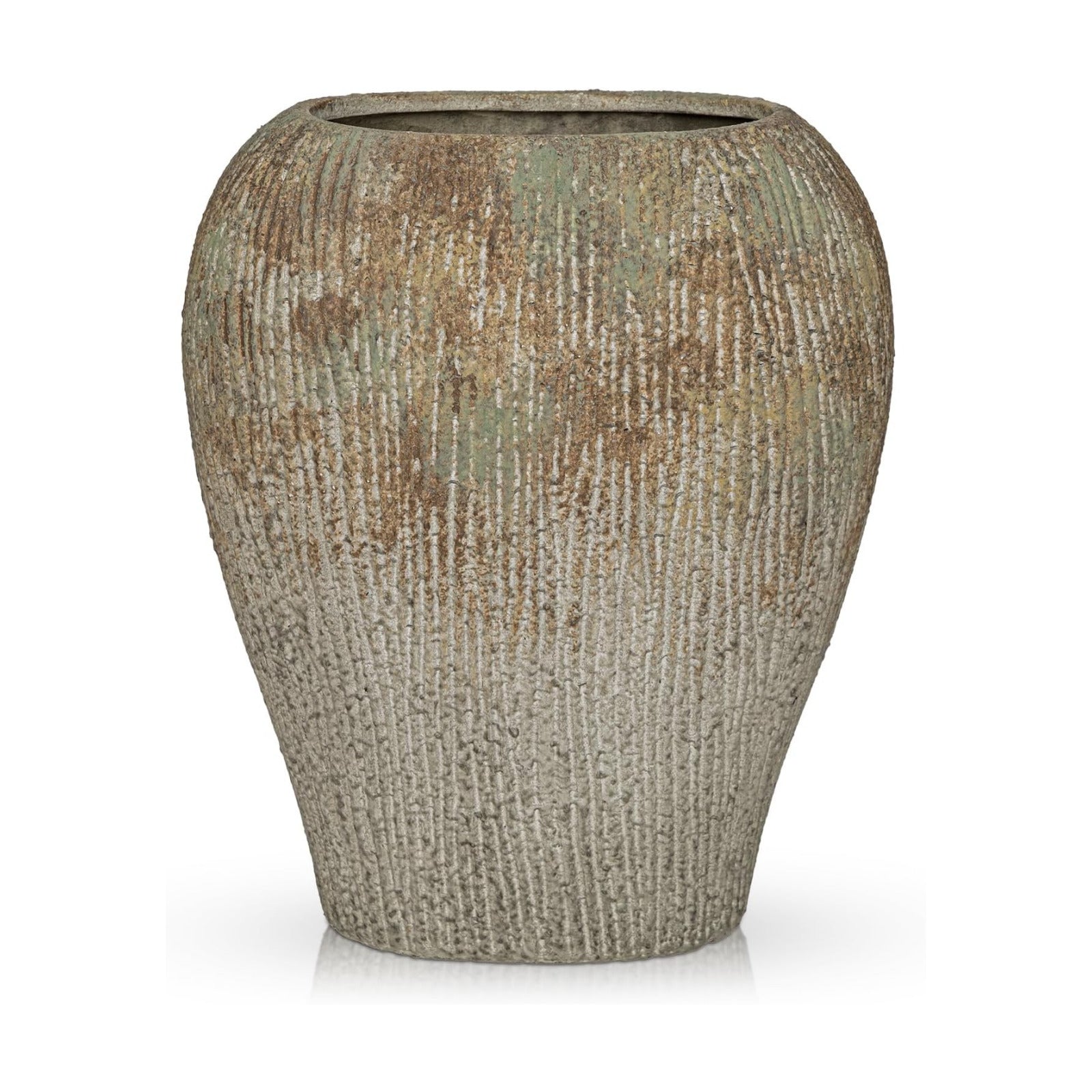 Slim Flat Ceramic Vase / Mosstone / Set of 13