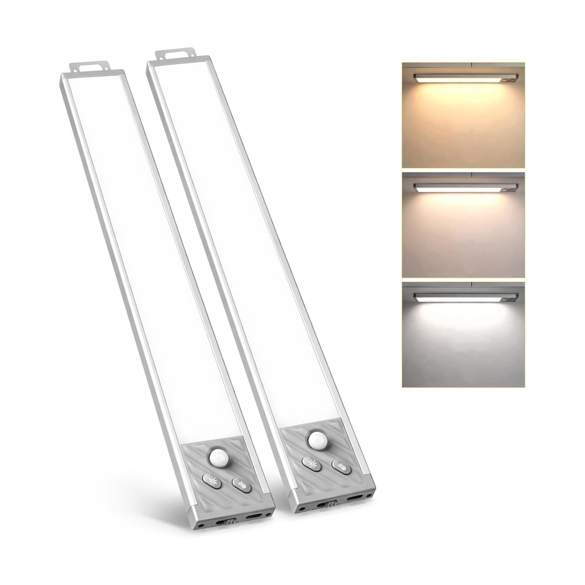 13 Inch Under Cabinet Lighting, LED Motion Sensor Light Indoor, 2500mAh USB Rechargeable Closet Lights, Dimmable
