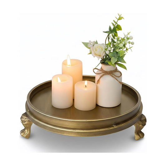 Vintage Brass Decorative Tray / Aged Bronze