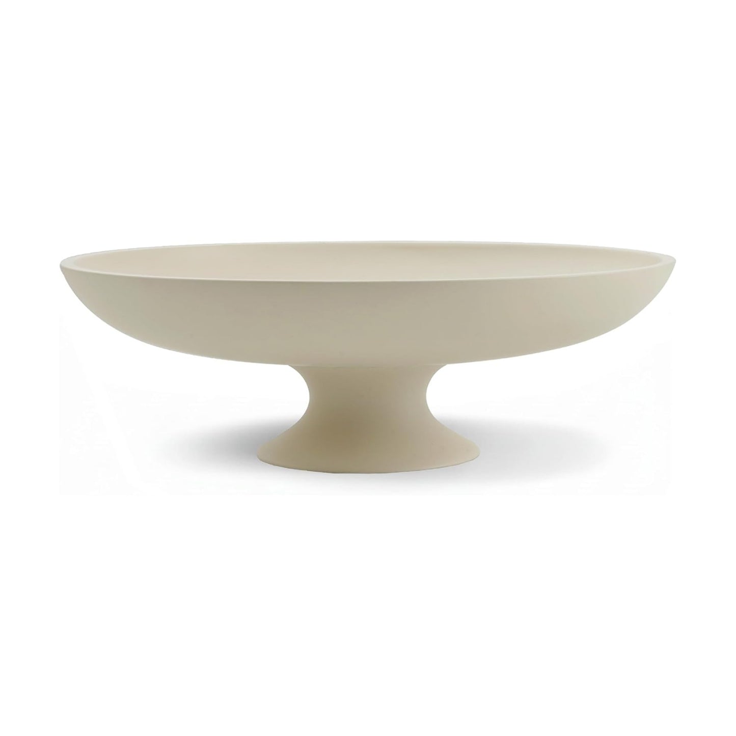 11.45" Large Modern Pedestal Bowl / Cream / 11.45" Round x 3.8"H