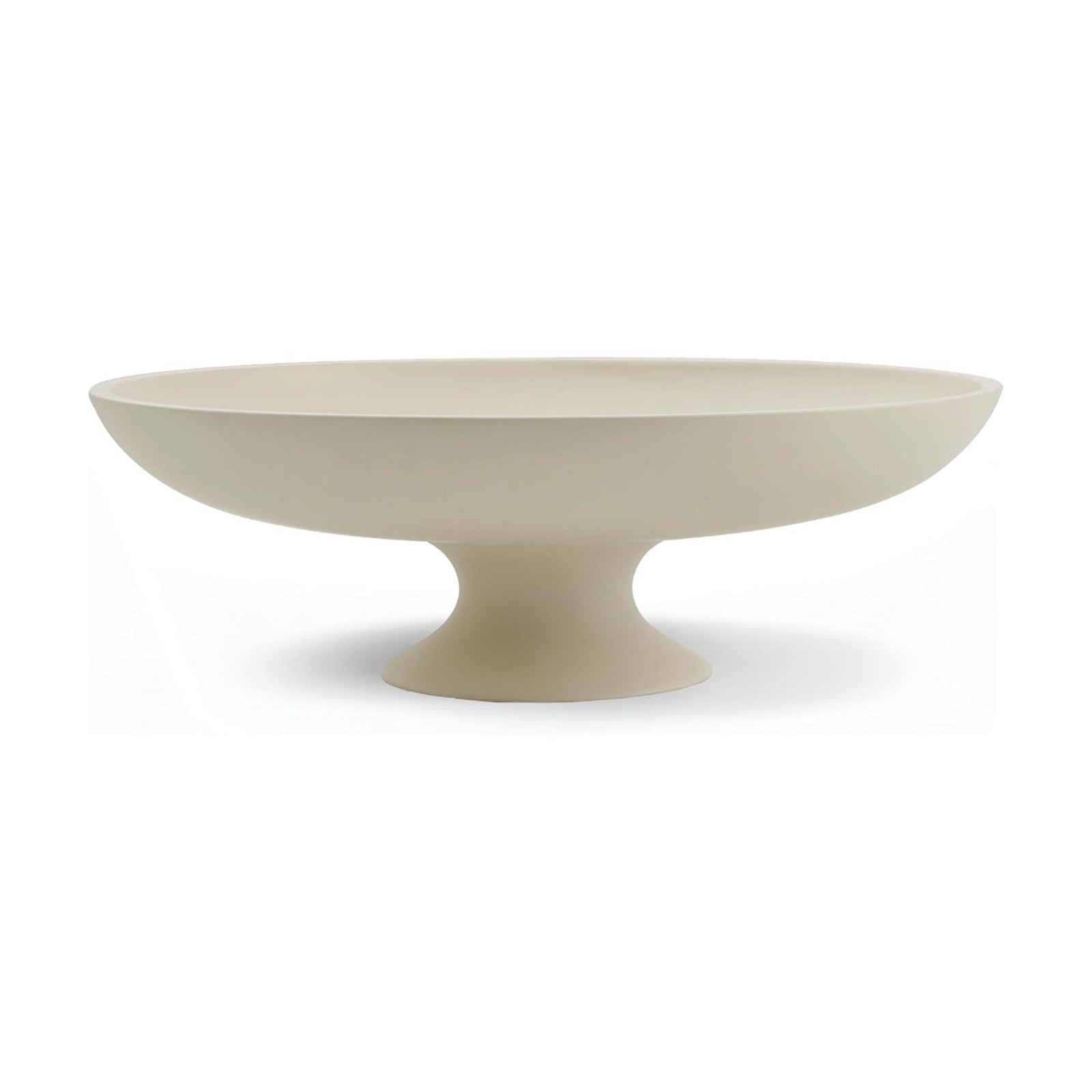 11.45" Large Modern Pedestal Bowl / Cream / 11.45" Round x 3.8"H