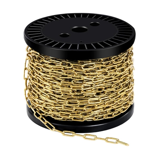 1/12" Metal Hanging Chains Bronze Decorative Chain Fixture Chain Brass / 2mm 100ft / Gold / 100 ft