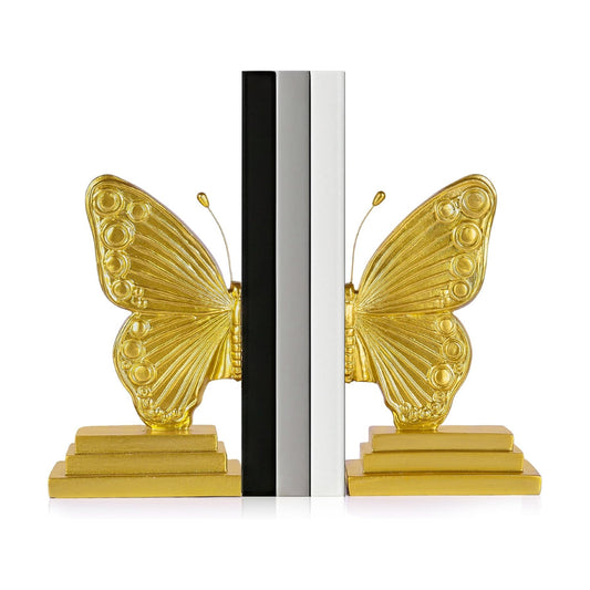 Vintage Gold Butterfly Bookends / Gold Set