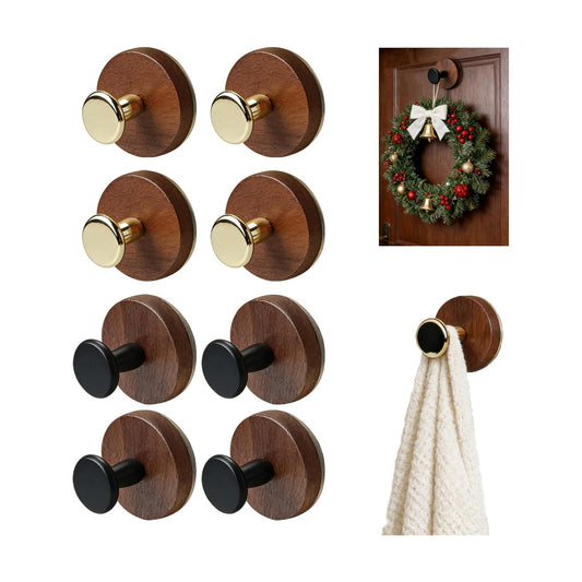 Suction Cup Hooks / Walnut Wood