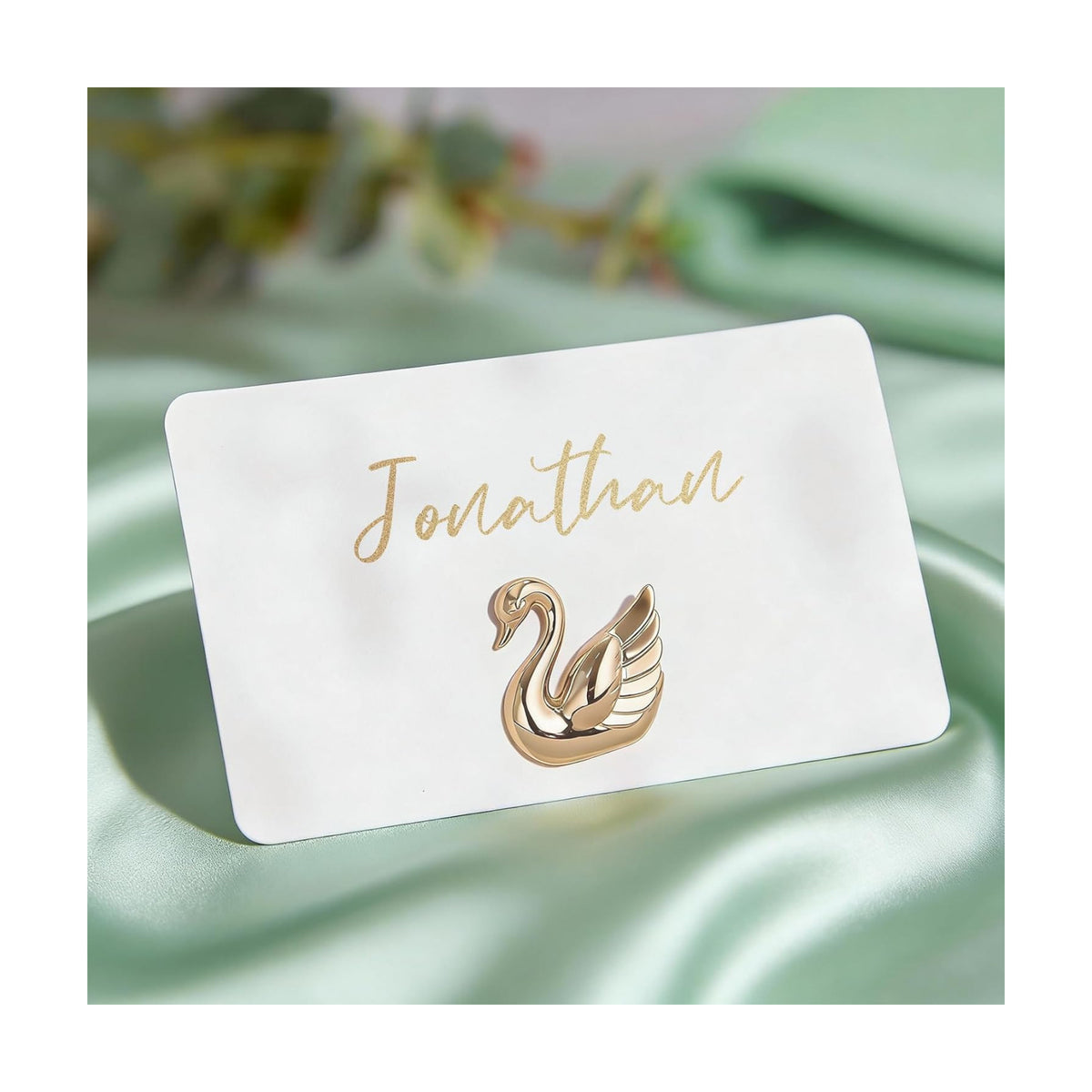 UNIQOOO 24Pcs Decorative Swan Place Card Holders Bulk, Name Card Holder, for Wedding Decor Favors, Table Setting, Name